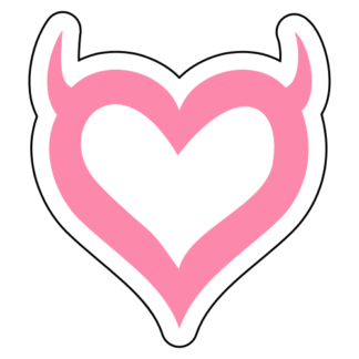 Heart With Horns Sticker (Pink)